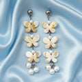 JewelMaze Black Plated ButterflyEarrings
