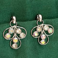 JewelMaze Silver Plated Diamond Earrings