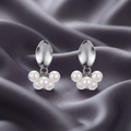 JewelMaze Silver Plated  Pearl Drop Earrings for Women