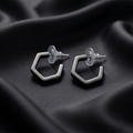 JewelMaze Trendy Black Geometric Hoop Earrings for Women