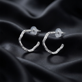 JewelMaze Trendy Silver Geometric Hoop Earrings for Women