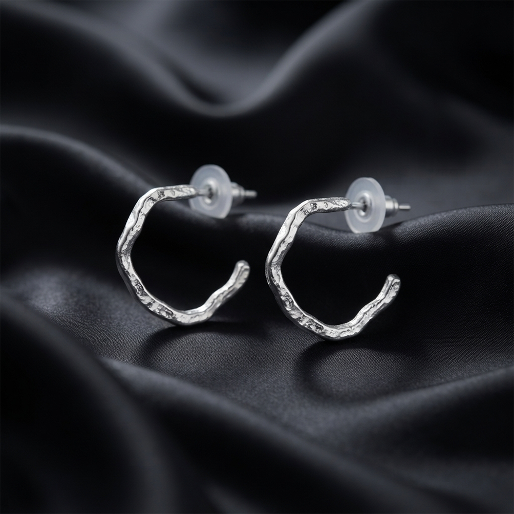 JewelMaze Trendy Silver Geometric Hoop Earrings for Women