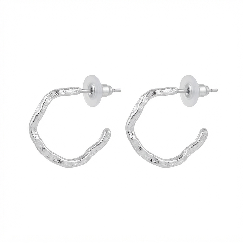 JewelMaze Trendy Silver Geometric Hoop Earrings for Women