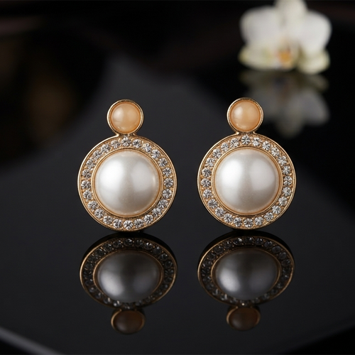 JewelMaze Exclusive Gold Plated Crystal Stone Elegant Earrings