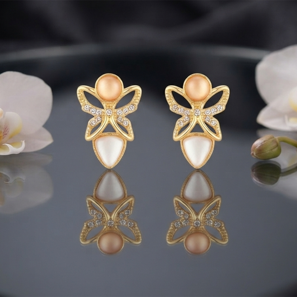 JewelMaze Exclusive Gold Plated Crystal Stone Elegant Earrings 