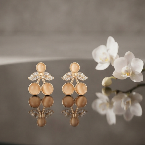 JewelMaze Exclusive Gold Plated Crystal Stone Elegant Earrings 