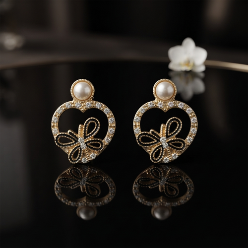 JewelMaze Exclusive Gold Plated Crystal Stone Elegant Earrings 