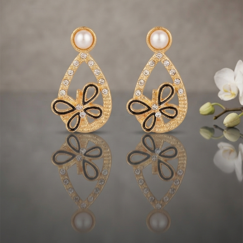 JewelMaze Exclusive Gold Plated Crystal Stone Elegant Earrings