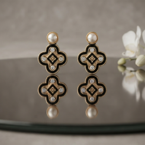 JewelMaze Exclusive Gold Plated Crystal Stone Elegant Earrings 