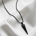 The99Jewel Pointed Black Spike Pendant Chain for Men
