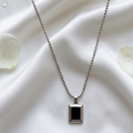 The99Jewel Rectangle Steel Chain Pendant For Men